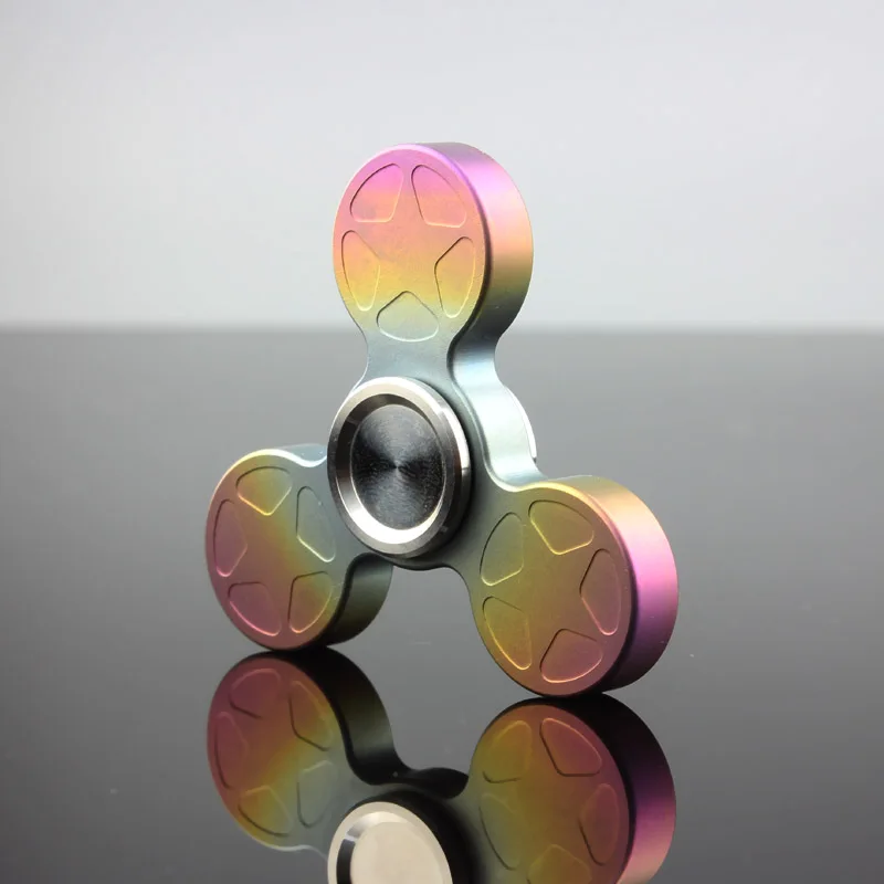 

Tri spinner fidget hand finger spinners Widget Antistress top rotation star Spinning titanium rainbow EDC ADHD toys for children