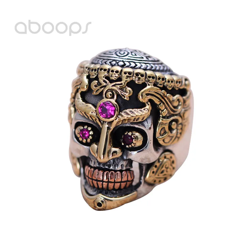 Big Tricolor 925 Sterling Silver Skull Ring with Corundum,Men's Punk Jewelry,Free Shipping
Big Tricolor 925 Sterling Silver Skull Ring with Corundum,Men's Punk Jewelry,Free Shipping