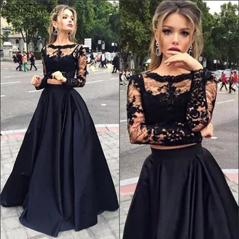 Sexy Black 2 Piece Prom Dresses 2018 Vestido De Festa Formal Long Sleeve Evening Dress Lace Sheer Feestjurken
Sexy Black 2 Piece Prom Dresses 2018 Vestido De Festa Formal Long Sleeve Evening Dress Lace Sheer Feestjurken