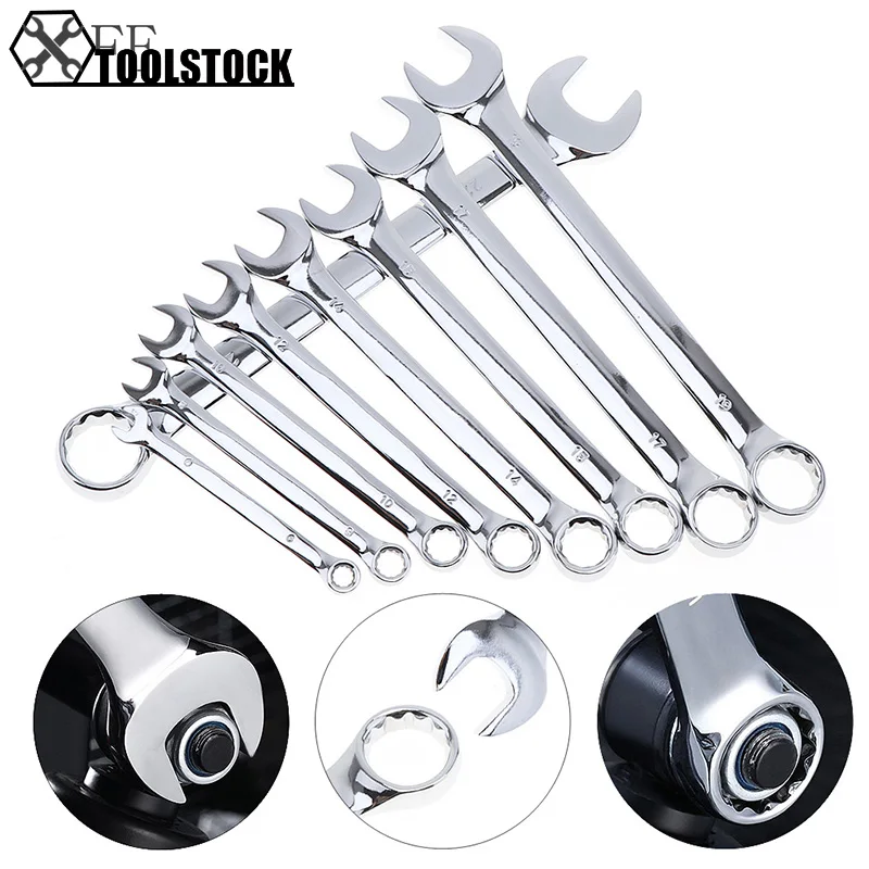9pcs 6-22mm Combination Spanner Set Dual-use Wrenches Mirror Wrench for Hoousehold Installation / Maintenance
9pcs 6-22mm Combination Spanner Set Dual-use Wrenches Mirror Wrench for Hoousehold Installation / Maintenance
