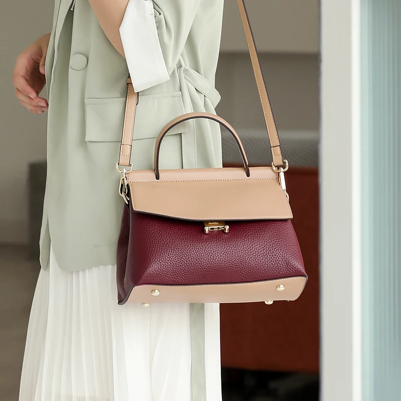 WOONAM Women Fashion Handbag Top Hide Genuine Calf Leather Top Handle Frame Contrast Color Frame Handbag WB993
WOONAM Women Fashion Handbag Top Hide Genuine Calf Leather Top Handle Frame Contrast Color Frame Handbag WB993