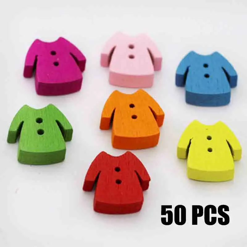50 Pcs Colorful Cartoon Clothes Wooden Buttons for Scrapbook Crafts DIY Baby Children Clothing Sewing Accessories Decoration
50 Pcs Colorful Cartoon Clothes Wooden Buttons for Scrapbook Crafts DIY Baby Children Clothing Sewing Accessories Decoration