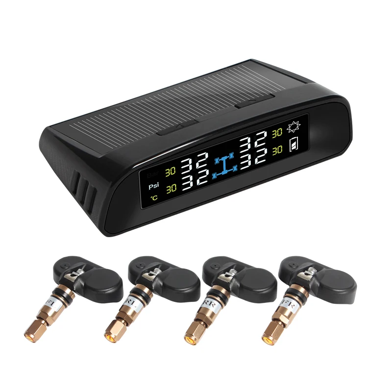 PA Solar Power Wireless Tire Pressure Monitoring Intelligent System ( TPMS ) with Cigarette Charger Set | Автомобили и мотоциклы