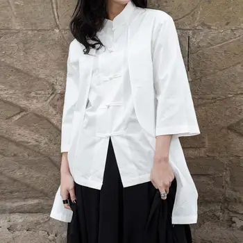 Z-ZOUX Women Blouses Cotton White Shirt Chinese Style Seven Sleeve Women Shirts Fake Two Long Women Tops Irregular Top White New
Z-ZOUX Women Blouses Cotton White Shirt Chinese Style Seven Sleeve Women Shirts Fake Two Long Women Tops Irregular Top White New