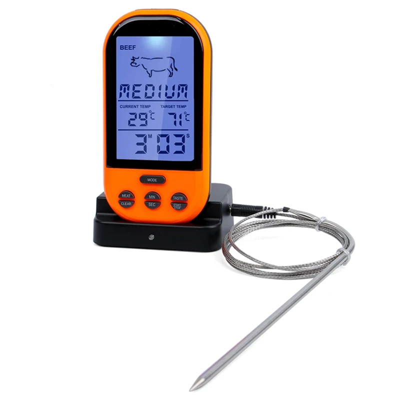 

Wireless Remote Kitchen Thermometers Oven Food Cooking/BBQ Grill Smoker Meat Thermometer Roast Frying Milk Water Wine Probe