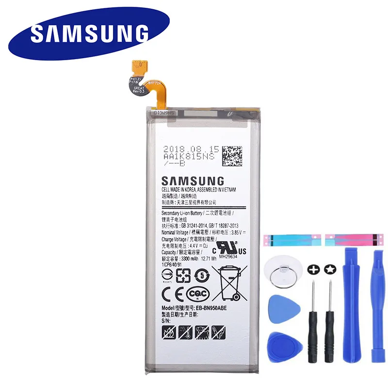 SAMSUNG Original Replacement Battery EB-BN950ABE For Samsung GALAXY Note 8 Note8 N9500 N9508 SM-N950F Project Baikal 3300mAh
SAMSUNG Original Replacement Battery EB-BN950ABE For Samsung GALAXY Note 8 Note8 N9500 N9508 SM-N950F Project Baikal 3300mAh