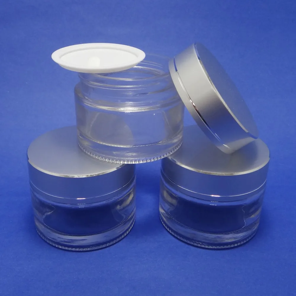 3 PCS 50 ml Matt Silver Aluminum Lid Clear Skin Care Cosmetic Glass Cream Jar (AY200(50)Matt Silver-C=3pcs)
3 PCS 50 ml Matt Silver Aluminum Lid Clear Skin Care Cosmetic Glass Cream Jar (AY200(50)Matt Silver-C=3pcs)