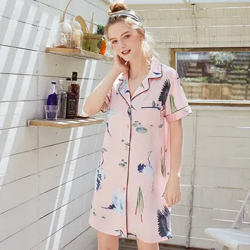 Sleep Lounge Nightgowns & Sleepshirt Sleepwear BF Style Night Dress Nightwear Women Sexy Lingerie Home Wear Indoor Dress
Sleep Lounge Nightgowns & Sleepshirt Sleepwear BF Style Night Dress Nightwear Women Sexy Lingerie Home Wear Indoor Dress