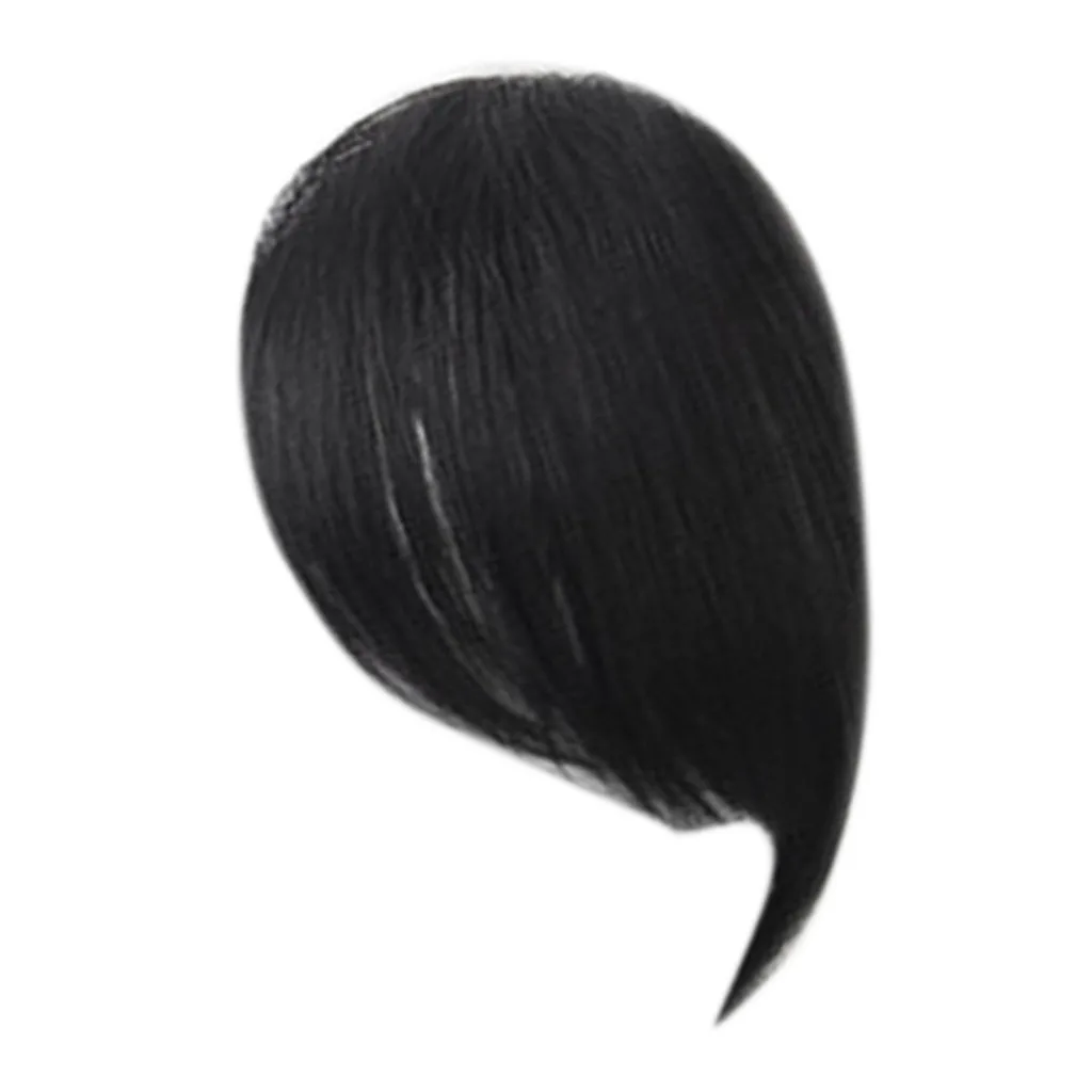 Fashion One Piece Clip in Hair Swept Bangs/Fringe/Hair Extensions Color Black Soft & Smooth Light in Weight.