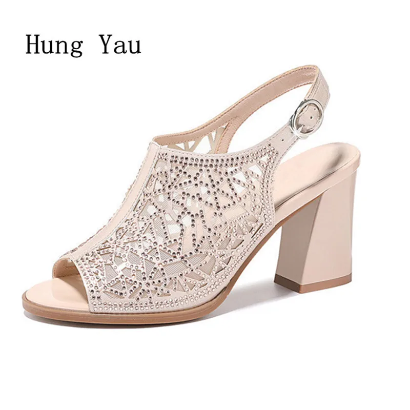 Woman Sandals Shoes 2019 Summer Style Peep Toe Pumps High Heels Thick Hollow Sexy Women Fashion Bling Breathable Buckle Strap
Woman Sandals Shoes 2019 Summer Style Peep Toe Pumps High Heels Thick Hollow Sexy Women Fashion Bling Breathable Buckle Strap