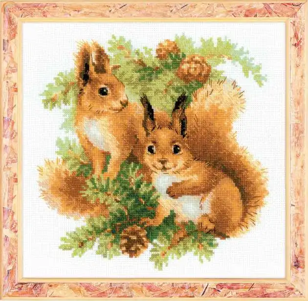 Two little squirrels cross stitch package animal 18ct 14ct 11ct white cloth cotton thread embroidery DIY handmade needlework
Two little squirrels cross stitch package animal 18ct 14ct 11ct white cloth cotton thread embroidery DIY handmade needlework