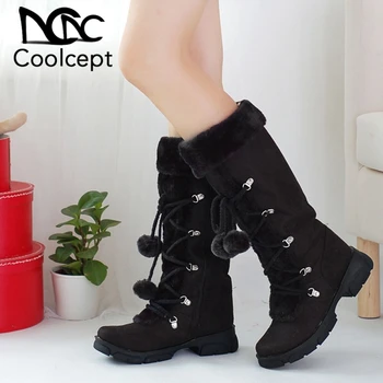 Coolcept 5 Colors Women's Winter Shoes Woman Add Warm Fur Mid Calf Boots Platform Lace Up Shoes Plush Snow Boots Size 32-43
Coolcept 5 Colors Women's Winter Shoes Woman Add Warm Fur Mid Calf Boots Platform Lace Up Shoes Plush Snow Boots Size 32-43