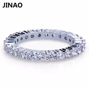 

JINAO New Style Iced Out Women Cute Sweet And Romantic 2mm Ring Gold Color Micro Pave Cubic Zircon With 7,8,9,10 Five Sizes