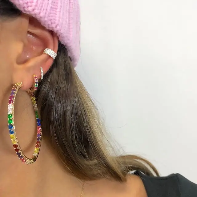 2019 gold color top quality delicate colorful cz hoop multi color stone romantic chic gorgeous women ladies rainbow hoop earring
2019 gold color top quality delicate colorful cz hoop multi color stone romantic chic gorgeous women ladies rainbow hoop earring