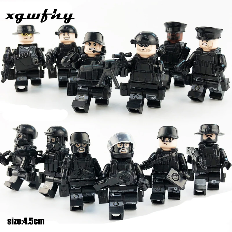 12Pcs/set Military Special Forces Soldiers Bricks Figures Guns Weapons Compatible goings Armed SWAT Building Blocks Toys jm64
12Pcs/set Military Special Forces Soldiers Bricks Figures Guns Weapons Compatible goings Armed SWAT Building Blocks Toys jm64