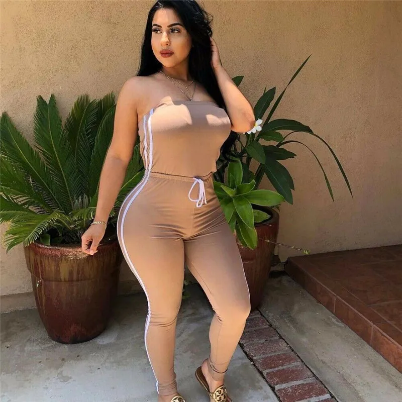 Summer Women Off Shoulder Jumpsuits 2019 New Hot Rmpers Ladies Lace Up Side Stripe Bodycon Elastic Romper Bodysuits Casual
Summer Women Off Shoulder Jumpsuits 2019 New Hot Rmpers Ladies Lace Up Side Stripe Bodycon Elastic Romper Bodysuits Casual