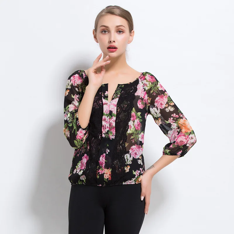 High Quality Polyester Chiffon Shirt Women Tops Split Joint Sexy Multi Size Summer Lace Blouse
High Quality Polyester Chiffon Shirt Women Tops Split Joint Sexy Multi Size Summer Lace Blouse