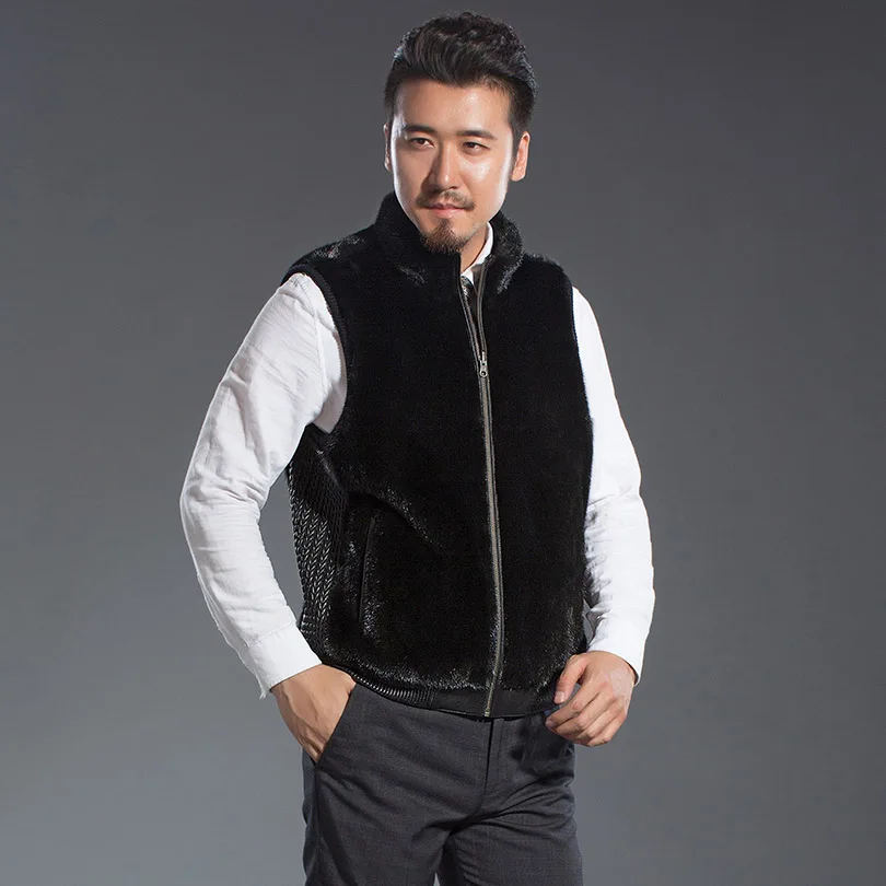 Genuine Mink Fur Vest Men Casual Fashion Double- sided Wear Stand Collar Leather Waistcoat New Tops Male Winter Warm Fur Jacket
Genuine Mink Fur Vest Men Casual Fashion Double- sided Wear Stand Collar Leather Waistcoat New Tops Male Winter Warm Fur Jacket