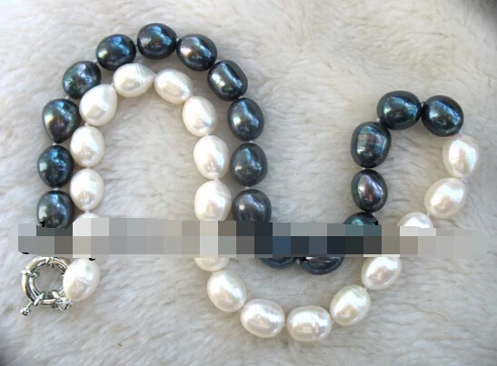 FREE SHIPPING>>>@@ > N3625 freshwater pearl black and white egg 11-13mm 19" necklace
FREE SHIPPING>>>@@ > N3625 freshwater pearl black and white egg 11-13mm 19" necklace
