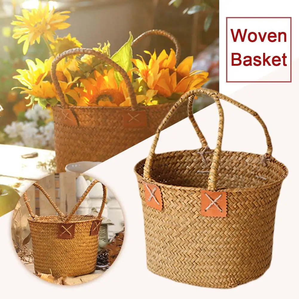 Vintage Seaweed Woven Hand Basket Flower Pot Beach Organizer Sundries Storage Box Cabinet Storage Basket
Vintage Seaweed Woven Hand Basket Flower Pot Beach Organizer Sundries Storage Box Cabinet Storage Basket