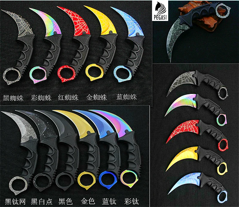 

21 Colors Karambit Knife CS GO Fixed Knives Hunting Tactical Survival Claw Knife Camping Outdoor Pocket Rescue Faca EDC Tools