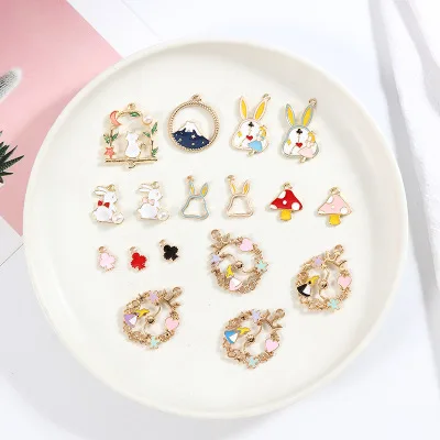 20pcs Mix Alloy Alice Rabbit Mushroom clock charms Ear Drop pendants Diy Handmade Earring Nail Jewelry Material Accessories
20pcs Mix Alloy Alice Rabbit Mushroom clock charms Ear Drop pendants Diy Handmade Earring Nail Jewelry Material Accessories