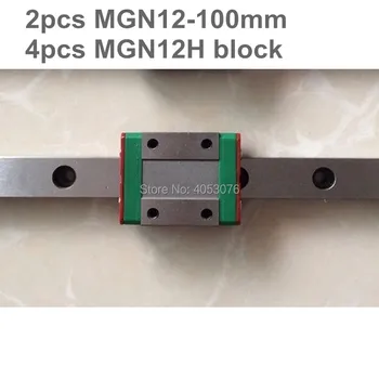 Linear guide MGN12 miniature linear rail slide 2pcs MGN12- 100mm linear rail guide +4pcs MGN12H carriage for cnc parts
Linear guide MGN12 miniature linear rail slide 2pcs MGN12- 100mm linear rail guide +4pcs MGN12H carriage for cnc parts
