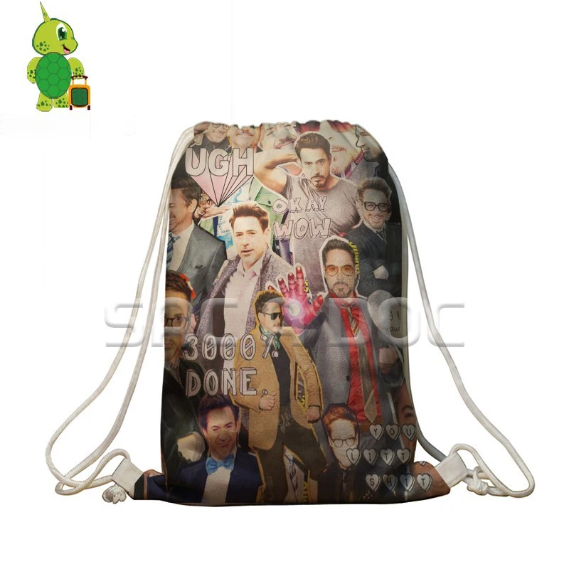 Avengers Iron Man Robert Downey Collage Drawstring Bag Women Men Softback Travel Bags Kids School Bags Storage Shopping Bag
Avengers Iron Man Robert Downey Collage Drawstring Bag Women Men Softback Travel Bags Kids School Bags Storage Shopping Bag