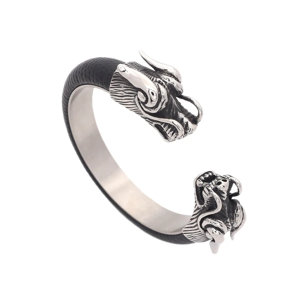 JSBAO Cool Stainless Steel Double Dragon Bracelets For Men Personality Fashion Stainless Steel Leather Bangle Men's Gift
JSBAO Cool Stainless Steel Double Dragon Bracelets For Men Personality Fashion Stainless Steel Leather Bangle Men's Gift