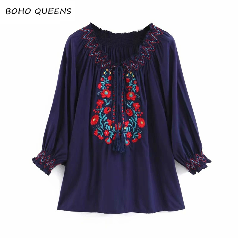 Vintage chic women bohemian floral embroidery o-neck lace-up cotton Boho shirts ladies long sleeve shirts blusas
Vintage chic women bohemian floral embroidery o-neck lace-up cotton Boho shirts ladies long sleeve shirts blusas