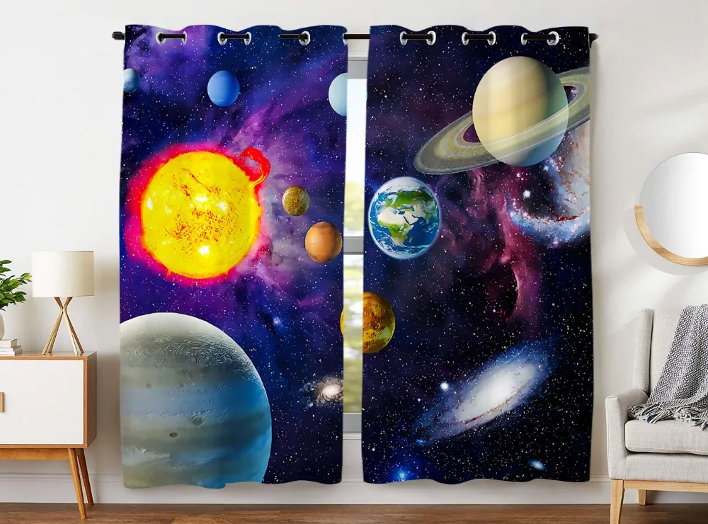 HommomH Curtains (2 Panel) Grommet Top Darkening Blackout Room Nine Planets Space Sun Planet Jupiter Colorful
HommomH Curtains (2 Panel) Grommet Top Darkening Blackout Room Nine Planets Space Sun Planet Jupiter Colorful