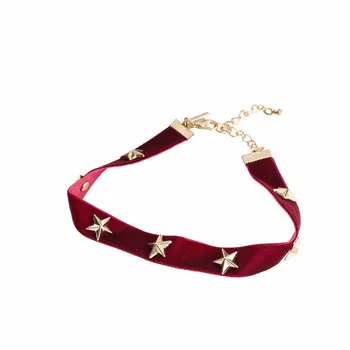 New Style Wine Red Choker Necklaces Alloy Pentastar Velvet Choker Collares For Women Fashion Jewelry Chokers Chocker
New Style Wine Red Choker Necklaces Alloy Pentastar Velvet Choker Collares For Women Fashion Jewelry Chokers Chocker