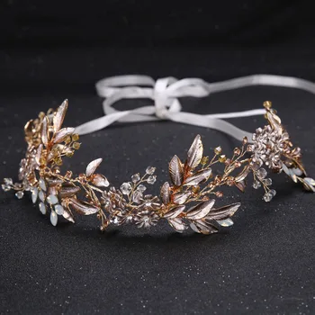 Vintage Golden Leaves Flowers Bridal Headband with Ribbon Tiaras de Noiva Headpiece Women Girls Hair Jewelry Accessories BH
Vintage Golden Leaves Flowers Bridal Headband with Ribbon Tiaras de Noiva Headpiece Women Girls Hair Jewelry Accessories BH