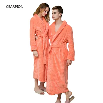 CEARPION Women Robe Men Winter Warm Sleepwear Thick Flannel Home Wear Lovers Kimono Bathrobe Gown Solid Color Spa Night Dress
CEARPION Women Robe Men Winter Warm Sleepwear Thick Flannel Home Wear Lovers Kimono Bathrobe Gown Solid Color Spa Night Dress