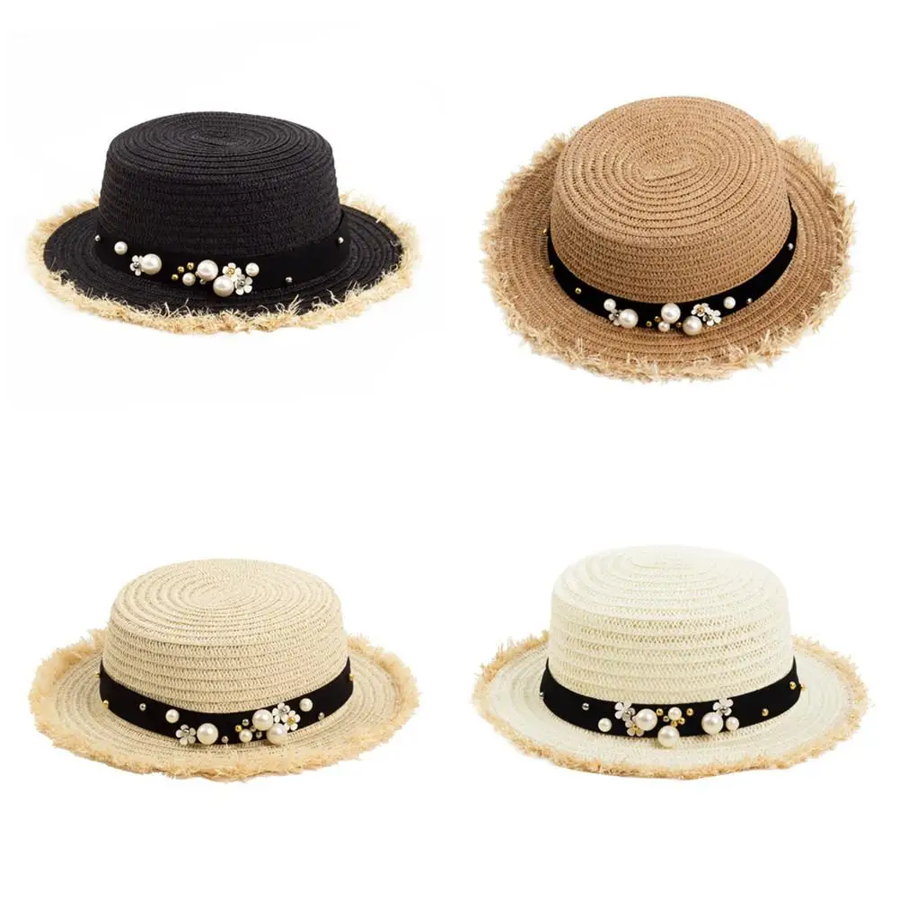 2018 newest Women's Daisy Flower Rhinestone Inlaid Flat Top Hat Korean Style Spring Summer Straw Hat Beach sports Hat
2018 newest Women's Daisy Flower Rhinestone Inlaid Flat Top Hat Korean Style Spring Summer Straw Hat Beach sports Hat
