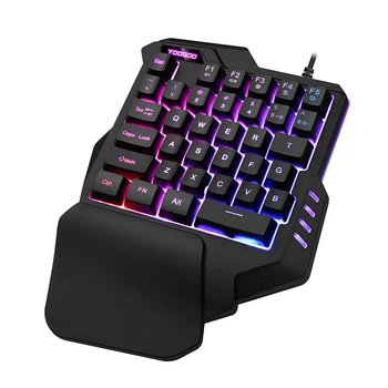 Gaming Keyboard USB Wired Single Hand Professional LED Backlit Mini Mechanical Feel Keyboard Deskto Ergonomic with Wrist For PC
Gaming Keyboard USB Wired Single Hand Professional LED Backlit Mini Mechanical Feel Keyboard Deskto Ergonomic with Wrist For PC