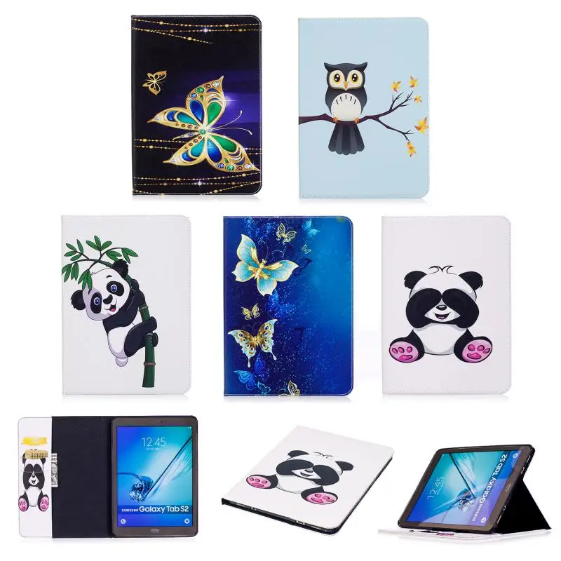 Чехол для Samsung Galaxy Tab S2 9 7 T810 T813 T815 T819 кожаный бумажник чехол защитный Милый Панда