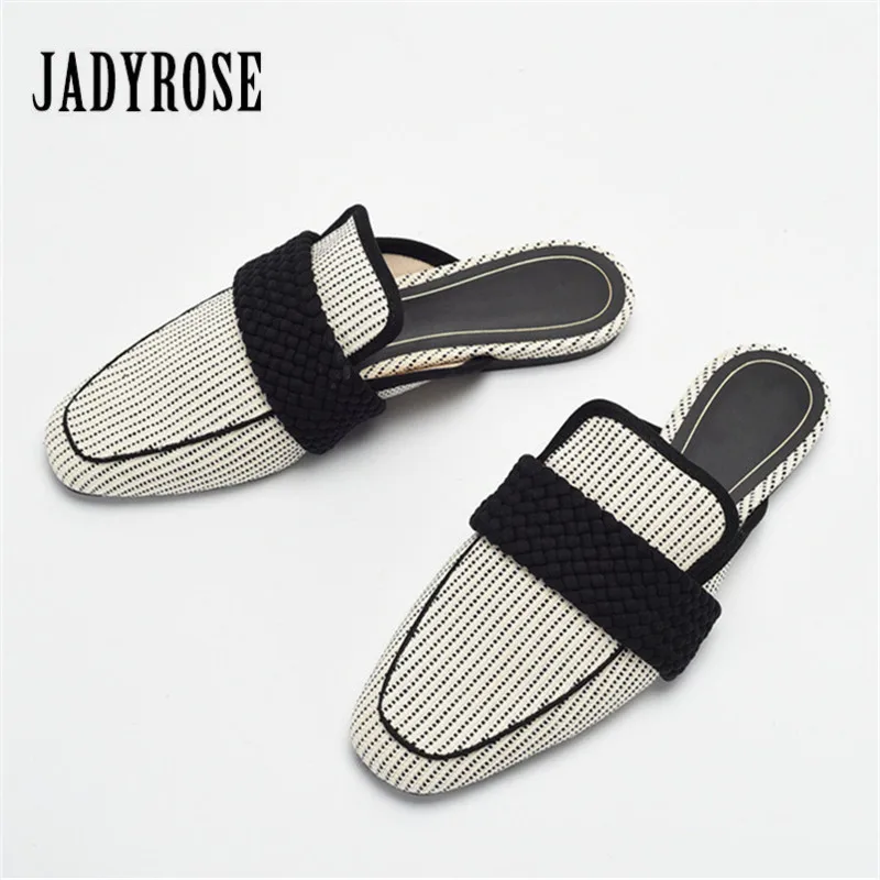Jady Rose 2019 New Women Slippers Knit Belt Decor Flat Shoes Woman Casual Ladies Loafers Stripe Flats Espadrilles Mules Slides
Jady Rose 2019 New Women Slippers Knit Belt Decor Flat Shoes Woman Casual Ladies Loafers Stripe Flats Espadrilles Mules Slides