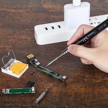 Mini TS80 Portable Electric Soldering Iron Adjustable Temperature Digital Solder Station OLED Display USB Type C Power Jack
Mini TS80 Portable Electric Soldering Iron Adjustable Temperature Digital Solder Station OLED Display USB Type C Power Jack