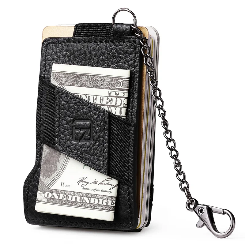 teemzone RFID Blocking Simple Men's Top Genuine Leather 8-13 Credit Cards ID Holder with Elasticity Money Clip Wallet Black K358
teemzone RFID Blocking Simple Men's Top Genuine Leather 8-13 Credit Cards ID Holder with Elasticity Money Clip Wallet Black K358