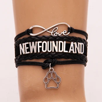 (10Pcs/Lot)Infinity love Newfoundland Bracelet & bangles Pet Dog Paw Charm leather wrap rope jewelry for women men
(10Pcs/Lot)Infinity love Newfoundland Bracelet & bangles Pet Dog Paw Charm leather wrap rope jewelry for women men