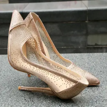 INS hot woman mesh rhinestone high heel shoes gold silver crystal pointed toe mesh high heel dress shoes crystal wedding shoes
INS hot woman mesh rhinestone high heel shoes gold silver crystal pointed toe mesh high heel dress shoes crystal wedding shoes