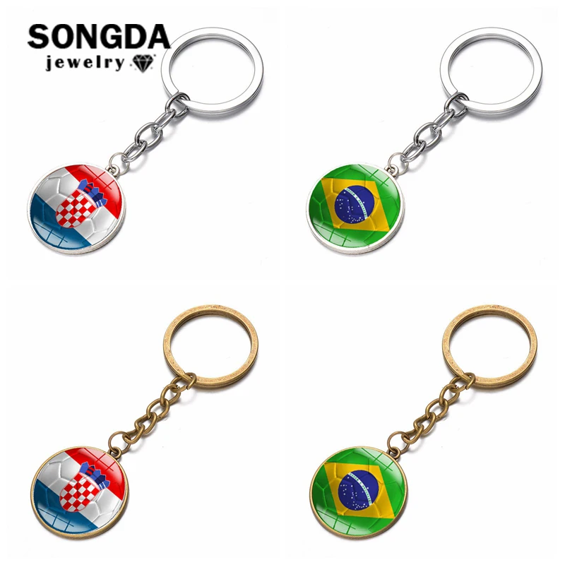 SONGDA New World Flag Football Keychain National Brazil Croatia Flag Key Chain Handmade Round Photo Glass Cabochon Car Key Ring
SONGDA New World Flag Football Keychain National Brazil Croatia Flag Key Chain Handmade Round Photo Glass Cabochon Car Key Ring