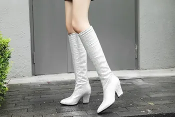 Autumn and winter high heel sexy boots gold silver knight boots flash rhinestone women's nightclub boots wedding boots
Autumn and winter high heel sexy boots gold silver knight boots flash rhinestone women's nightclub boots wedding boots