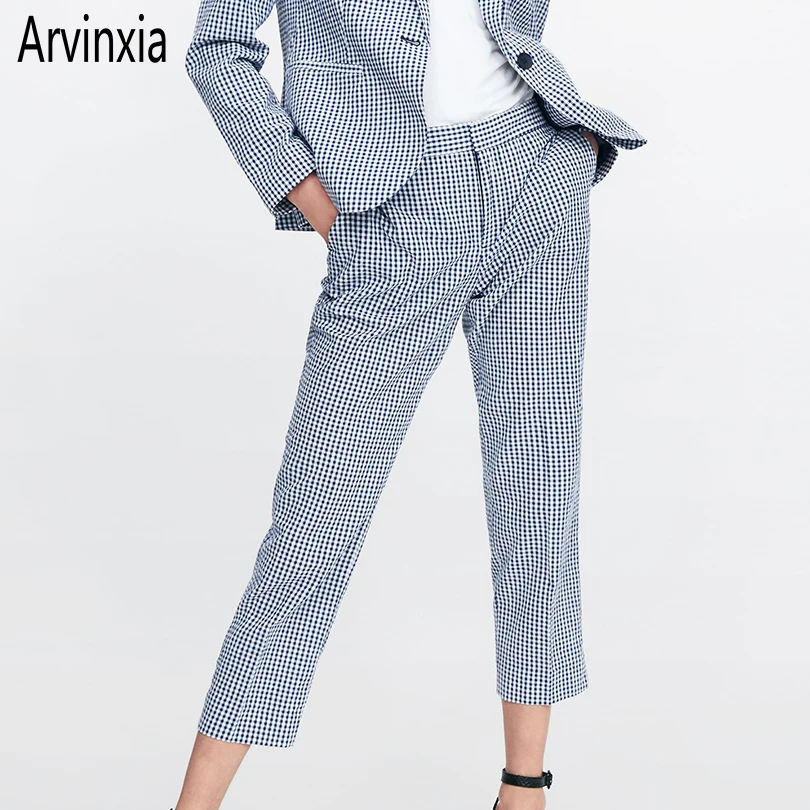 Arvinxia ZA Casual Plaid High Waist Women Pant New Elegant Zipper Women Trousers Sexy Ankle-Length Office Lady Flat Morden Pants
Arvinxia ZA Casual Plaid High Waist Women Pant New Elegant Zipper Women Trousers Sexy Ankle-Length Office Lady Flat Morden Pants