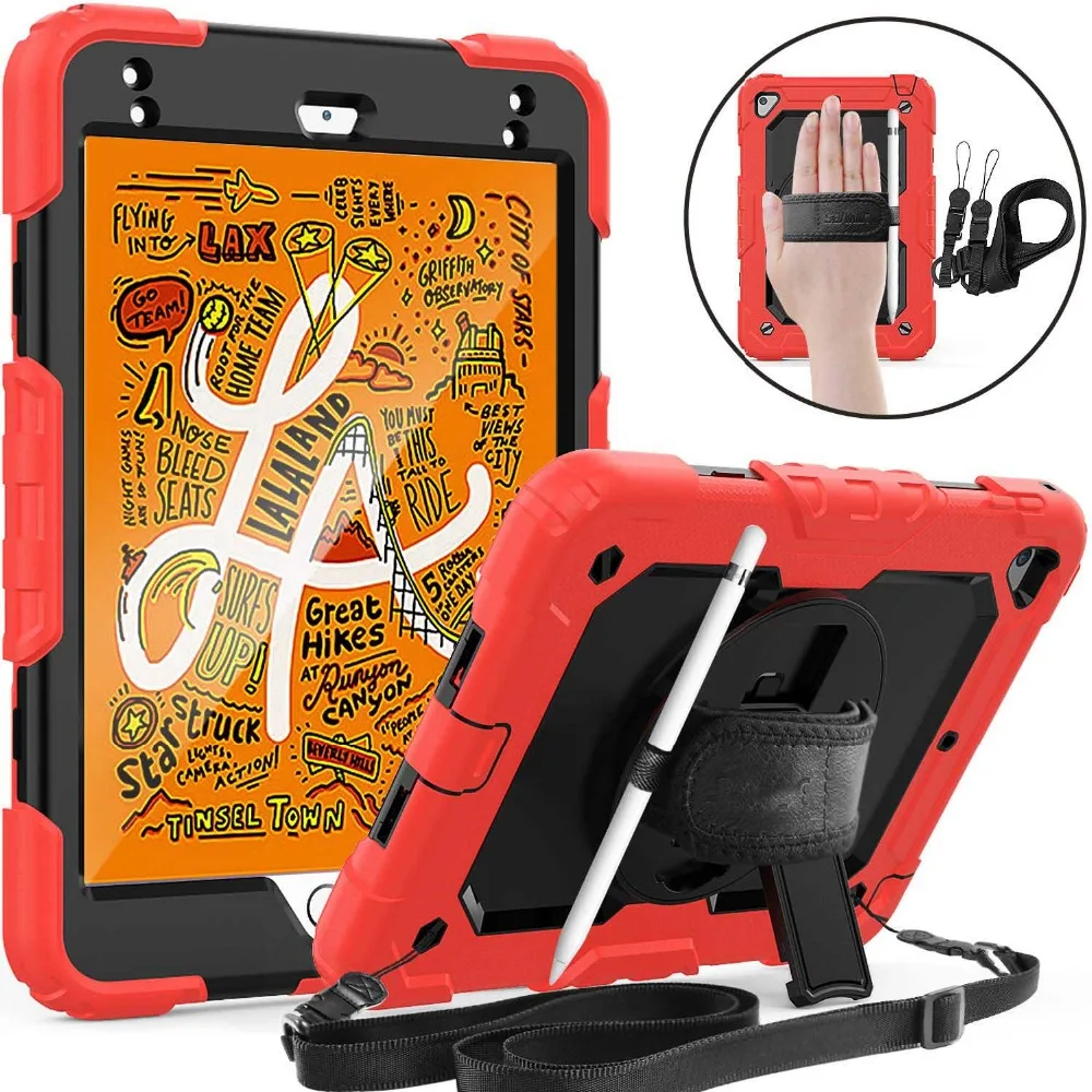 For iPad Mini 5/4 Case 360 Rotating Hand Strap Shoulder Strap Shockproof Case Built-in Screen Protector for iPad Mini 5 Mini 4
For iPad Mini 5/4 Case 360 Rotating Hand Strap Shoulder Strap Shockproof Case Built-in Screen Protector for iPad Mini 5 Mini 4