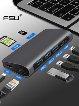 HUB Type C Thunderbolt 3 USB C to HDMI 4K 30Hz RJ45 3 port USB 3.0 VGA Adapter converter for MacBook Pro Samsung Galaxy S9 S10
HUB Type C Thunderbolt 3 USB C to HDMI 4K 30Hz RJ45 3 port USB 3.0 VGA Adapter converter for MacBook Pro Samsung Galaxy S9 S10