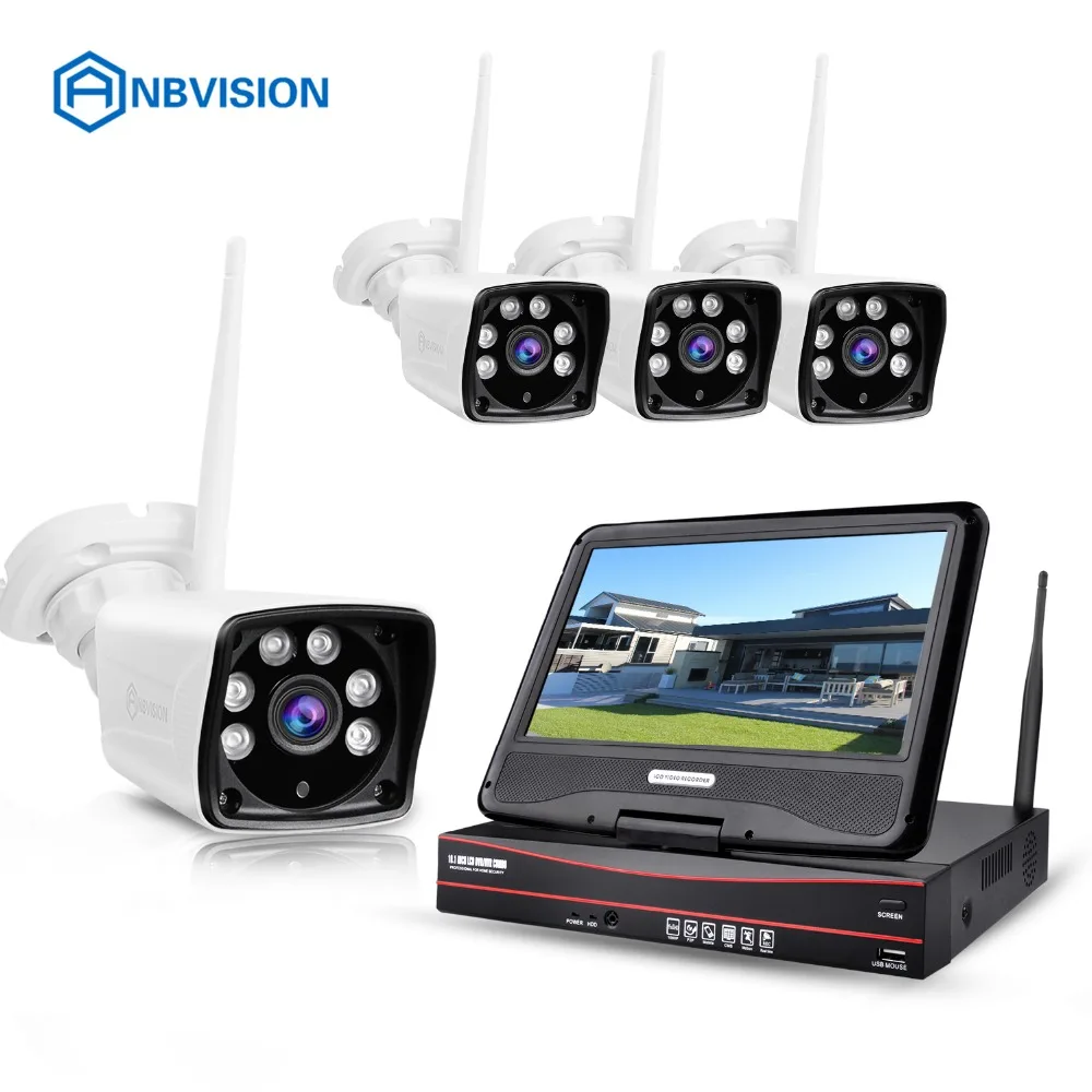 Eyessys 4CH 720 P чистая NVR комплект видеонаблюдения Системы с 10 1 "ЖК дисплей монитор