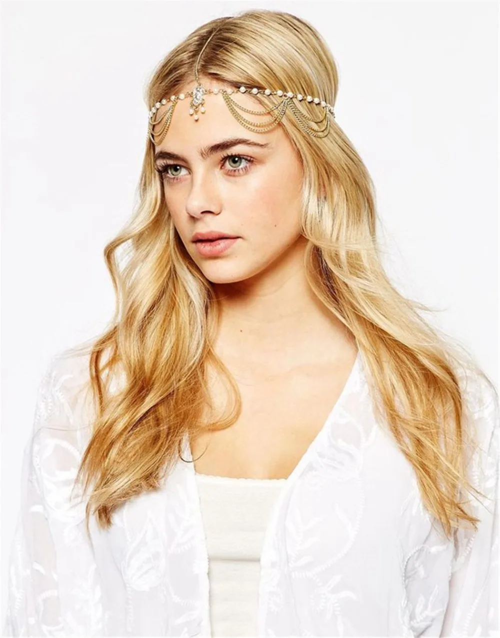 New Blue Stone Forehead Headbands Hair Decoration Fashion Indian Boho Head Chain Pearl Dress Headpiece For Women Head Jewelry
New Blue Stone Forehead Headbands Hair Decoration Fashion Indian Boho Head Chain Pearl Dress Headpiece For Women Head Jewelry