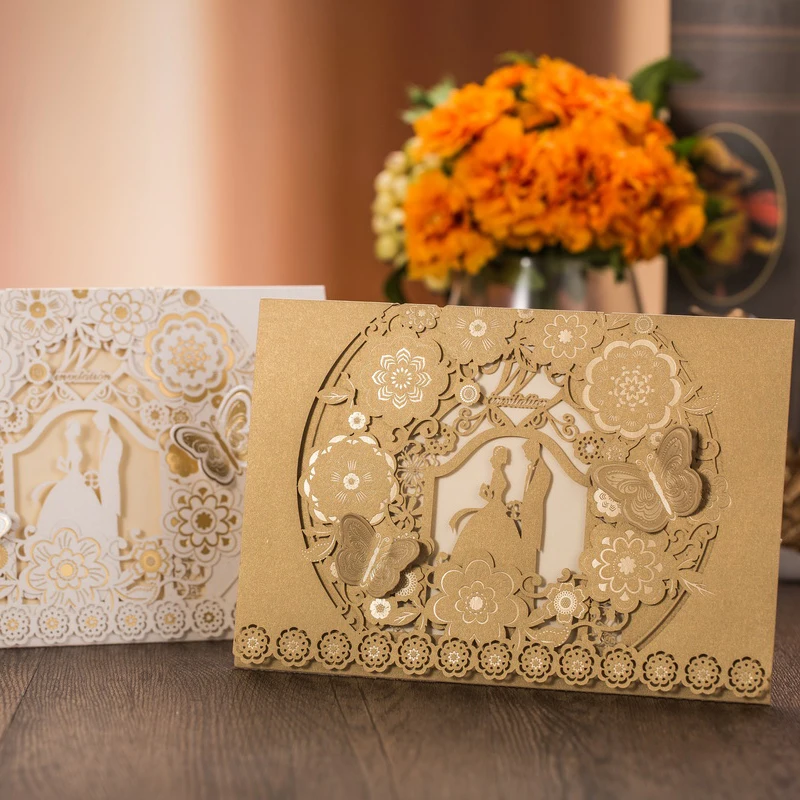 1PC Sample Wedding Invitation Cards Laser Cut Bride and Groom Floral Marriage Gold White Engagement Card Party Supplies Elegant
1PC Sample Wedding Invitation Cards Laser Cut Bride and Groom Floral Marriage Gold White Engagement Card Party Supplies Elegant